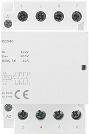 Kripal Ρελέ Ράγας 40A Τετραπολικό με Τάση 230V