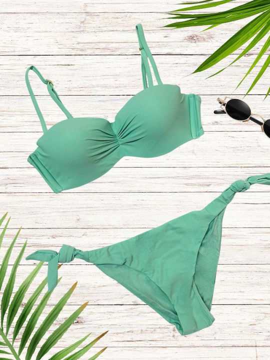 Acqualina Clothing Комплект Бански Повдигащ Ефект Зелен