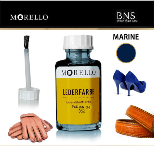 Morello Leather Paint 958 Marin Blau 40ml Ναυτικο Μπλε Βαφή Αλλαγής Χρώματος Ανεξίτηλη Λεία Δέρματα
