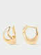 Kritsimis Earrings Hoops made of Silver Gold Plated with Stones