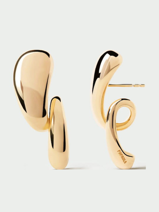 Kritsimis Earrings made of Silver Gold Plated with Stones