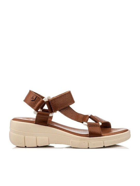 Boxer Leather Women's Flat Sandals Sporty in Ta...
