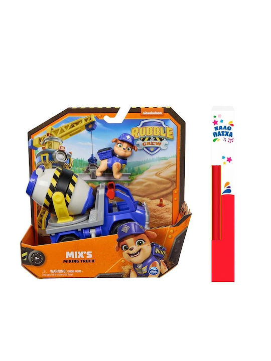 Παιχνιδολαμπάδα Paw Patrol Rubble & Crew - Mix's Mixing Truck για 3+ Ετών Spin Master