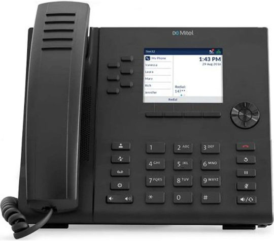 Mitel Sip Telefon 6915 Ενσύρματο Τηλέφωνο IP Μαύρο