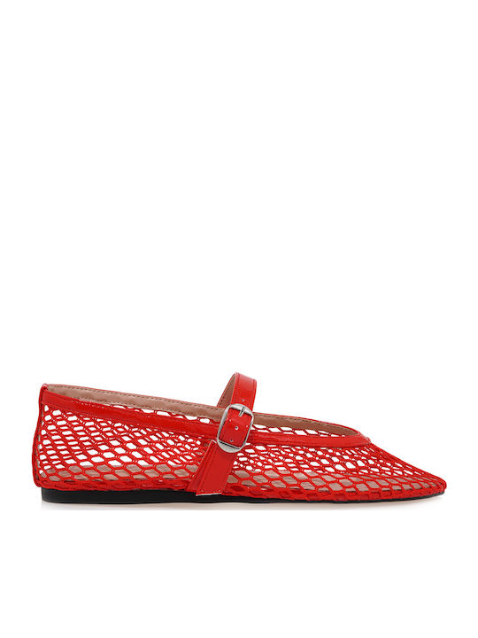 Damen Ballerinas aus Lackleder in Rot Farbe