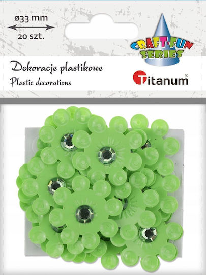 Titanum Διακοσμητικό Λουλούδι για DIY Κατασκευές Πράσινο 20τμχ 3x3εκ.