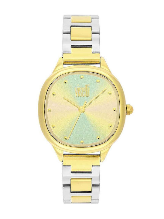 Visetti Women's Watch with Gold Metal Bracelet