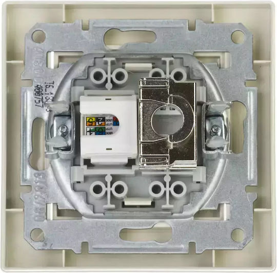 Asfora Ict Socket Cat.5e Rj45+rj12 Cream Eph4900123