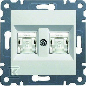 Lumina2 Computersockel Doppel Rj45 Cat 6 Ftp Weiß Wl2180