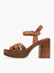 Leather Sandals Tabac Brown