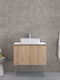 Furnibath Blat cu Lavoar L81xW46xH50cm Nuci