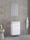 Furnibath Πάγκος με Νιπτήρα & Καθρέπτη Μ45xΒ60xΥ26cm Λευκή Λάκα