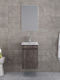 Furnibath Шкаф със Мивка & Огледало Д41xШ60xВ41см Сив