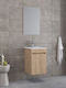 Furnibath Countertop with Sink & Mirror L41xW60xH41cm Walnut
