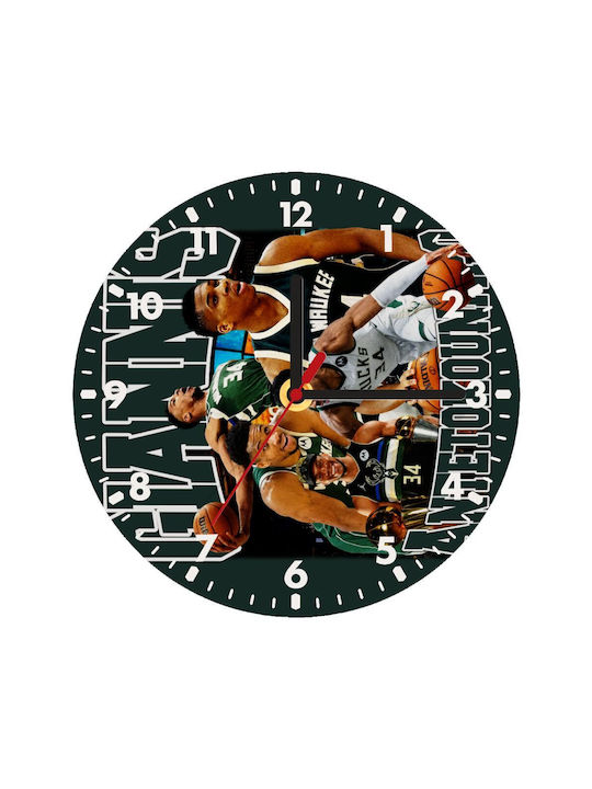 Giannis Antetokounmpo Wanduhr aus Holz 20cm