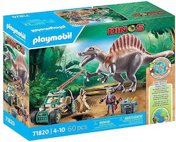 Playmobil Динозаври Атака на Спинозавър върху Изследователското Превозно средство за 4-10 години