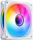 Jonsbo FR-606WR Reverse Blade Case Fan 120mm (1500rpm) with ARGB Lighting and 4-Pin PWM Connection White