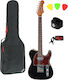 Jet Guitars Jt350 Σετ Ηλεκτρική Κιθάρα T Style με SH Διάταξη Μαγνητών Μαύρη με Θήκη Standard Bundle