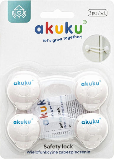 Akuku Cabinet & Drawer Lock made of Plastic in White Color 10x10cm 2pcs