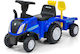 Kids Electric Ride On Tractor with Trailer Blue