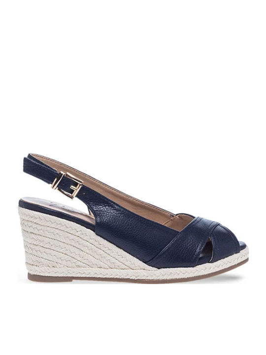 Women's Synthetic Leather Peep Toe Platforms Blue