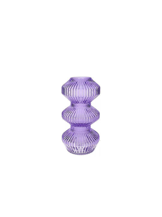 Zaros Decorative Vase Lines Lilac 16x30cm