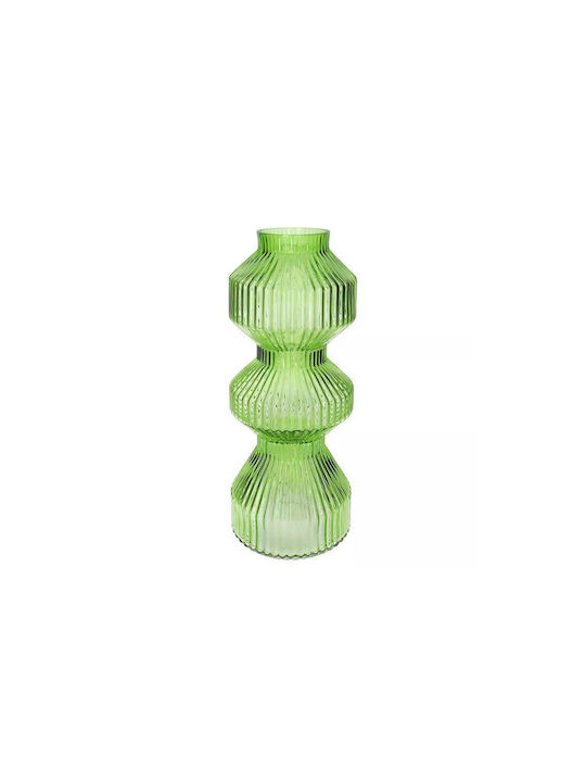 Zaros Vază Decorativă Sticlă Lines Verde 16x40cm 1buc