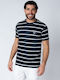 Kurzarmbluse Navy/white
