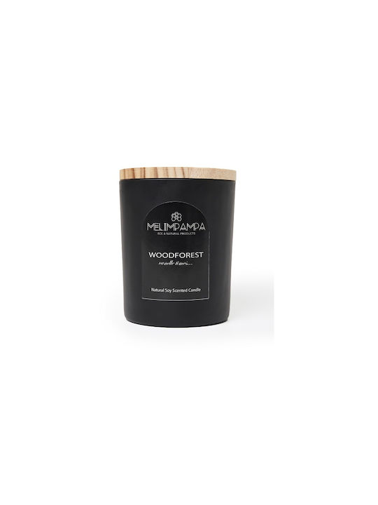 MeliMpampa Aromatic Soy Candle in Jar with Woodforest Scent 150g