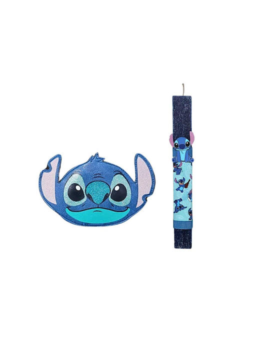 Пасхална Свещ Lilo & Stitch Кръгла Ароматична Handmade с Кутия Портфейл