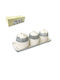 Set 3 Pieces General Use Jars with Lid & Stand Ceramic White 10x11cm 3 Pieces