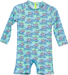 Tortue Kids Swimwear Long Sleeve One-piece Sky Blue