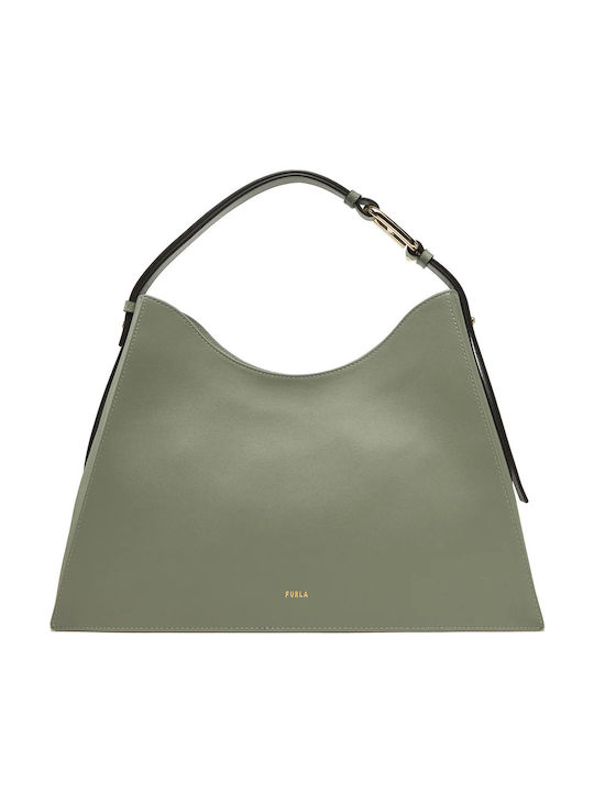 Furla Δερμάτινη Γυναικεία Τσάντα Ώμου Πράσινη