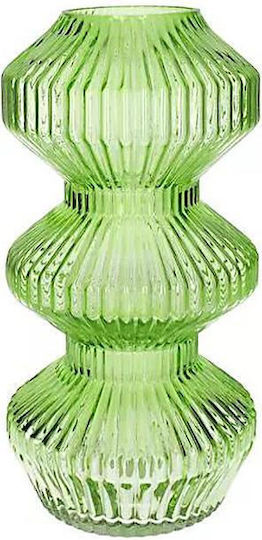 Zaros Decorative Vase Lines Green 16x30cm