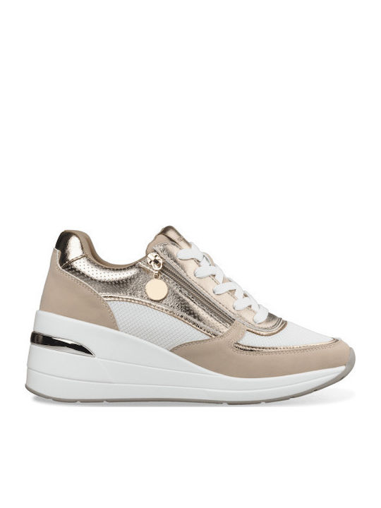 Damen Flatforms Sneakers Beige