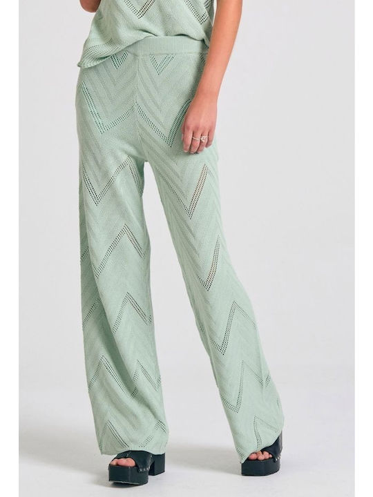 Funky Buddha Damen Hoch tailliert Stoff Hose mi...