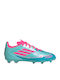 F50 Messi League FG/MG Kids Soccer Cleats & Shoes Molded Flash Aqua Lucid Pink Lucid Cyan