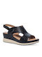 Women's Synthetic Leather Ankle Strap Platforms Black