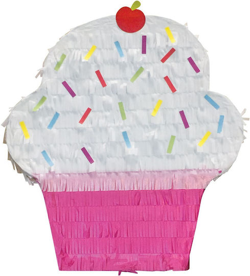 Piñata de petrecere Cupcake roz alb 37x9x47cm Unisex