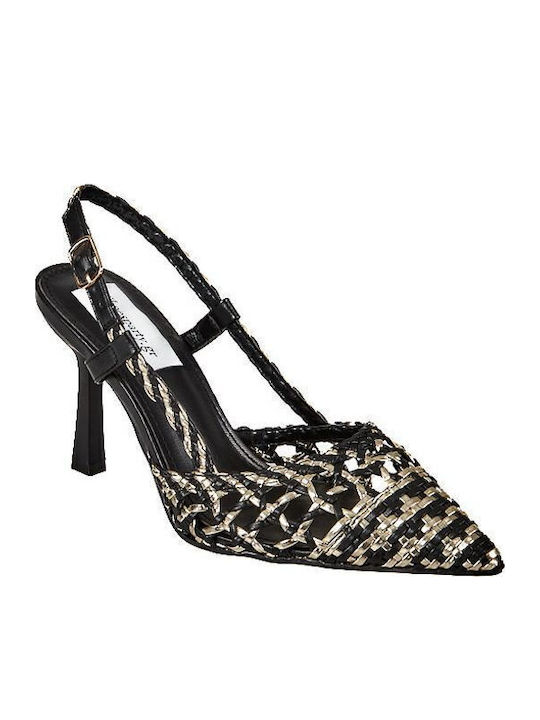 Pumps mit Riemchen & hoher Absatz Schwarz