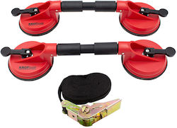 Set de ventuze duble pliabile pentru parbriz + curea de fixare Kroftools Set de ventuze duble pliabile pentru parbriz + curea de fixare Kroftools