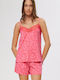 Minerva Set Pijamale pentru Femei Fuxia Zebra