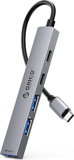 Orico YSB4-U2 USB-Hub mit 5 Anschlüssen USB 3.2 mit USB-C Anschluss Grau