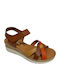 Damenplattformen Tabac Braun
