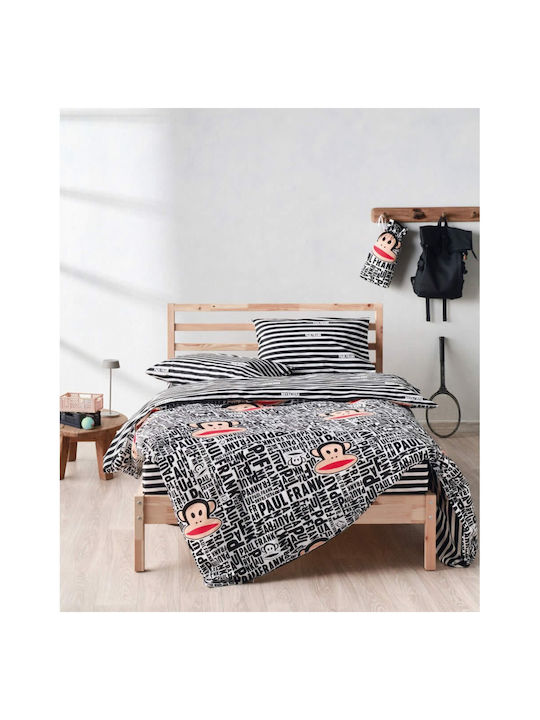 Paul Frank Kinderbettlaken Set Mit Gummizug Weiß-Schwarz 160x270cm Paul Frank Kinderbettlaken Set Mit Gummizug Weiß-Schwarz 160x270cm