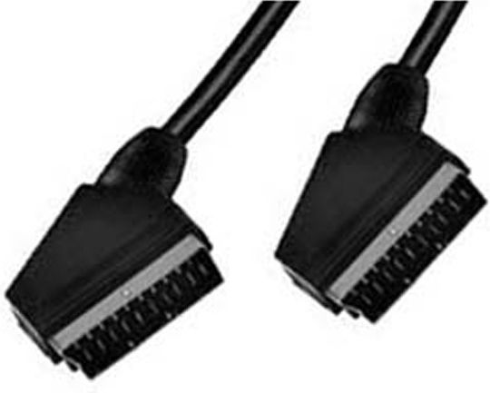 Cable Scart male - Scart male 3m Black 17612