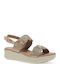 Women's Synthetic Leather Platform Shoes Gold
