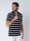 Short Sleeve Blouse Navy/white