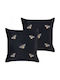 Beliani Velvet Decorative Pillow Case Black 45x45cm