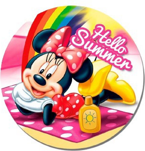Minnie Mouse Round Towel Hello Summer 150 X 150 Cm Multicolor
